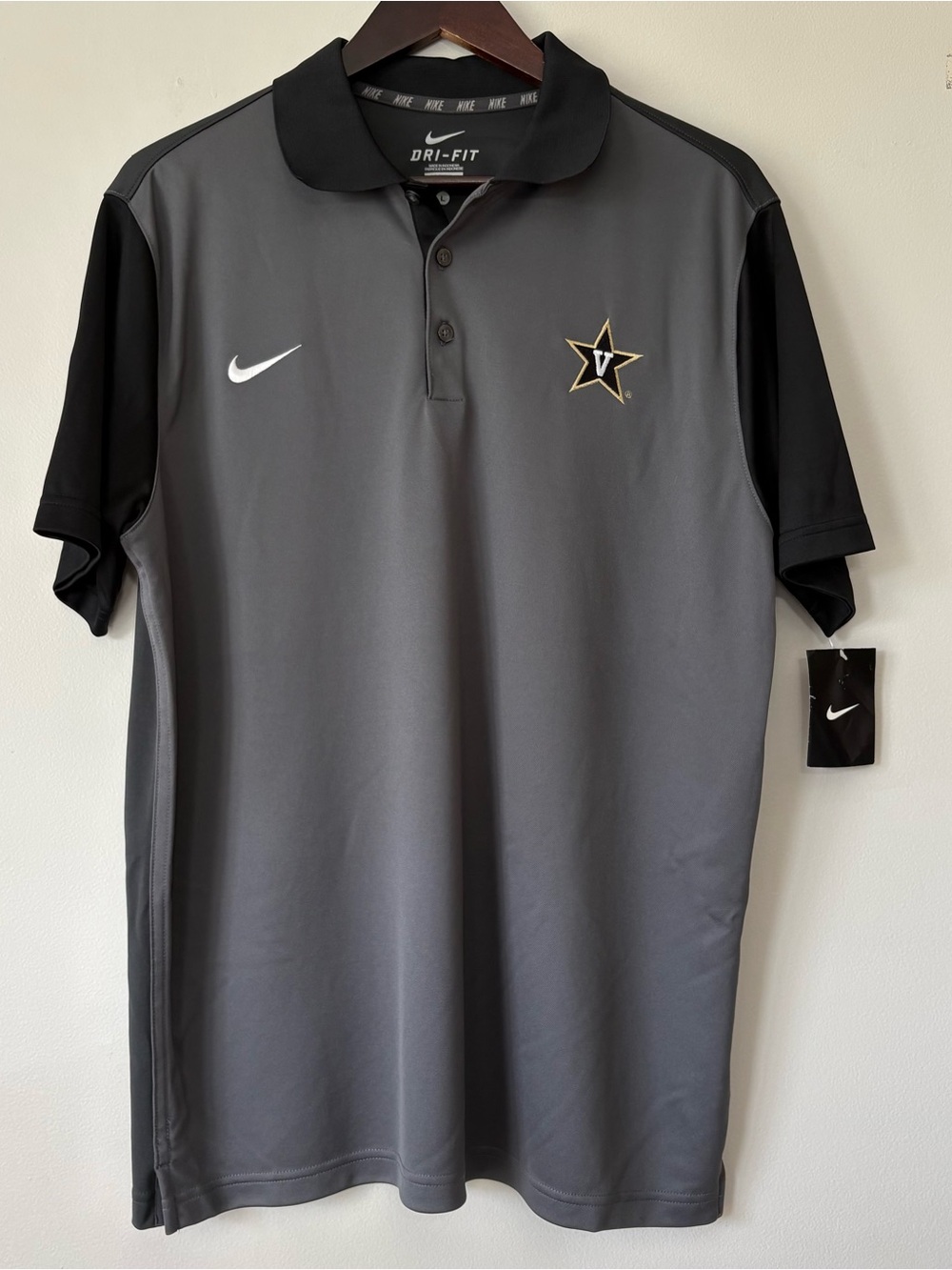 NWT Nike Vanderbilt Commodores Anthracite Performance Polo Men’s Large Dri Fit